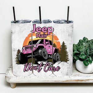 Jeep Hair Don't Care 20oz Tumbler With Metal Straw